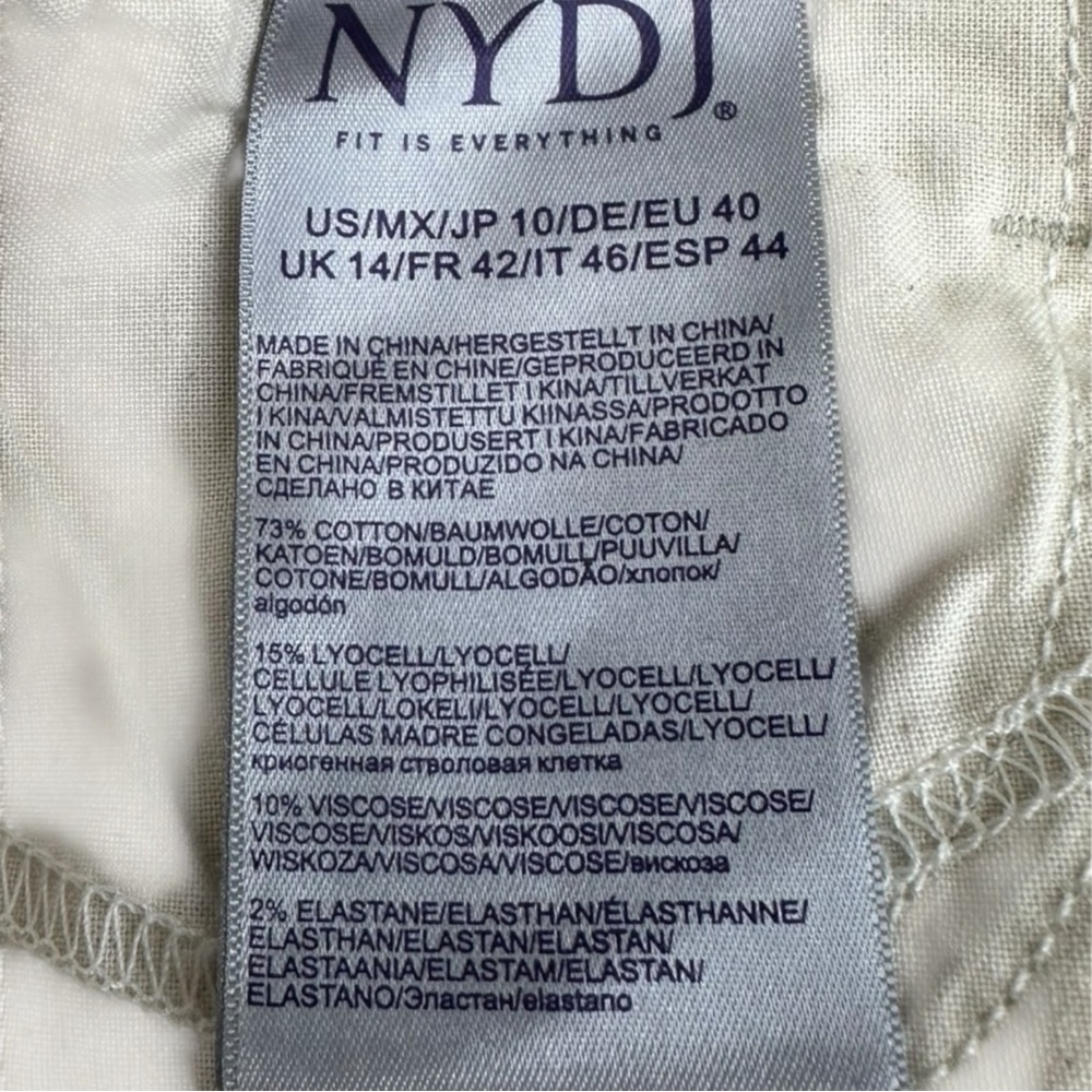 NYDJ NWT Cream Sheri Slim Jeans Size 10 C0134 - Picture 7 of 13